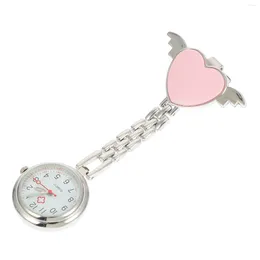 Relojes de pulsera Reloj de corazón Clip en colgante Fob Solapa Pin Broche Bolsillo Regalos del día de San Valentín