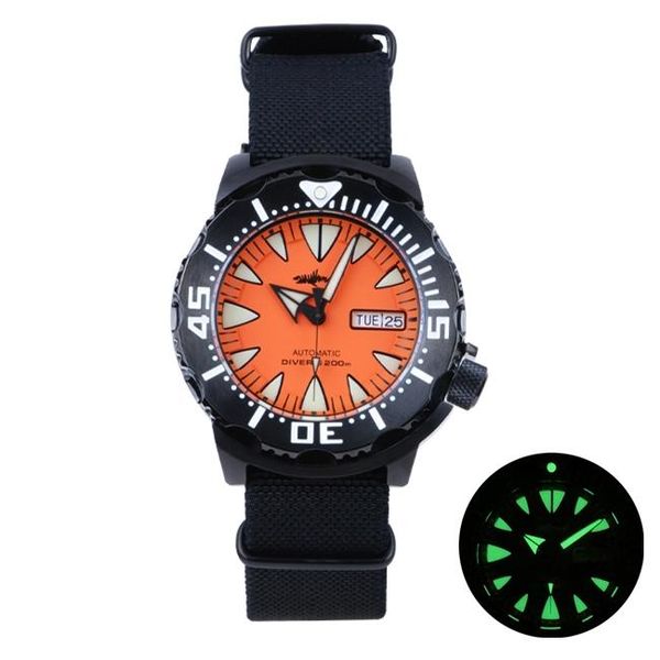 Relojes de pulsera Heimdallr NH36A, reloj automático para hombre, relojes mecánicos con gradiente, caja recubierta de PVD de cristal de zafiro, buceo de 200M