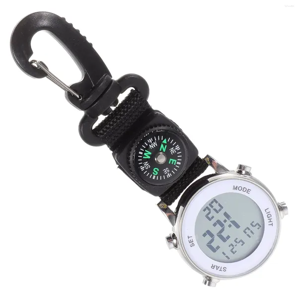 Relojes de pulsera Hemobllo Reloj de pared multifunción Senderismo Brújula Bandas de nylon Hombres Mochila Llavero S Relojes de bolsillo Mosquetón