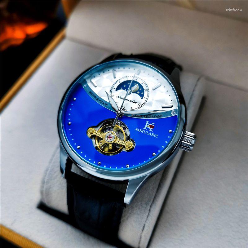 腕時計ハイエンドエレガントな自動機械時計メンズファッションビジネスラミナス防水ホローアウト