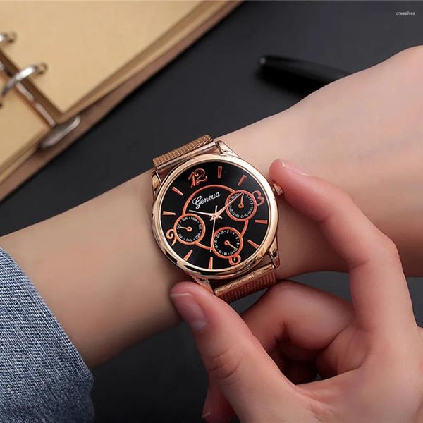 Relojes de pulsera Relojes de moda de alta calidad Reloj para hombre Tendencia Cuarzo Correa de gel de sílice Pulsera de oro rosa Montre Homme