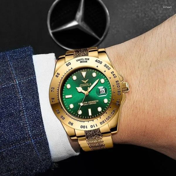 Relojes de pulsera Reloj tallado retro de alto grado Estilo chino-chic Personalidad de los hombres Moda Dial grande Hombres chinos