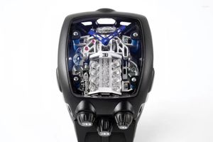 Horloges Hoogwaardige siliconen band Roestvrij staal Skeleton Back Automatisch mechanisch Fancy Watch