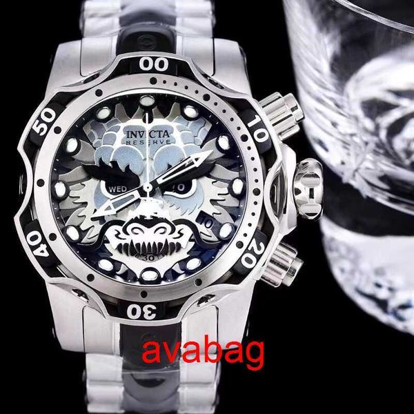 Relojes de pulsera Moda de alta calidad LargeDial Watcher gran albóndiga Dial grande Cabeza de dragón Serie Hip Hop Reloj pesado para hombre Relojes de pulsera Diseñador