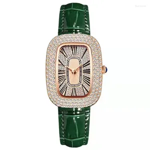 Horloges Hoge kwaliteit mode luxe volledige diamant duif ei dame quartz riem horloge meisje student PROM klok vintage