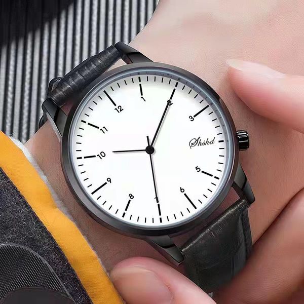 Relojes de pulsera de alta calidad a la moda de estilo minimalista para hombre, reloj de cuarzo con correa para negocios, resistente al agua, luminoso, deportivo, Vintage, relojes de pulsera