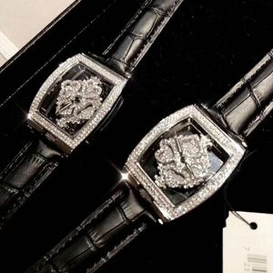 Polshorloges van hoge kwaliteit mode vierkante vrouwen horloges met strass spinnen diamanten gezicht dames kijken kwarts mbt004wristwatches