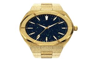 Montre-bracelets Men de haute qualité Fashion Frosted Star Dust Watch en acier inoxydable 18k Quartz analogique poignet pour 2210256046991