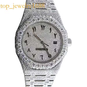 Montre-bralines Buste hip hop vers le bas Blinging Round Coupez toute taille Personnaliser les montres glacées à la main pour Mens CZ Diamond Watch