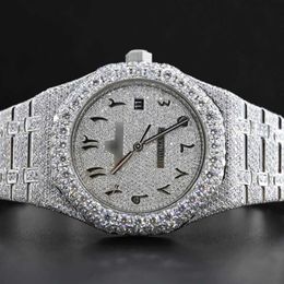 Horloges hiphop diamanten horloge rond gesneden alle maten aanpassen VVS1 handgemaakt diamanten horloge voor heren diamanten watch2780