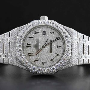 Montre-bracelets Hip Hop Diamond Watch Round Coupez toute la taille Personnaliser VVS1 Handmade Diamond Watch for Mens Diamond Watch 278n
