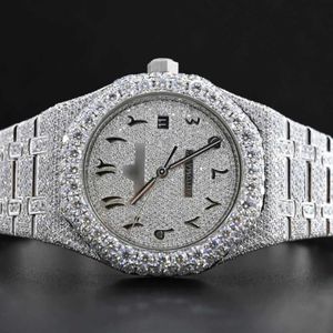 Montres-bracelets hip hop diamant montre ronde coupe toutes tailles personnaliser VVS1 montre en diamant à la main pour hommes diamant watch274K