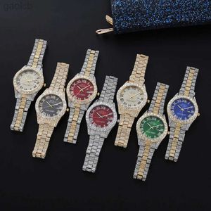 Horloges Hip Hop Iced Out Herenhorloge Volledig AAA Strass Rond Luxe Quartz Horloges Ronde Klok Unisex Polshorloge Cadeau voor vriend 24319