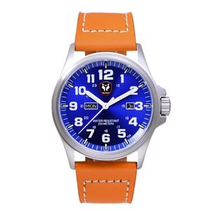 Montres-bracelets Hnlgnox Mens Avaitor Montres Militaire Tritium T25 Sport lumineux 200M Montre-bracelet à quartz résistante à l'eau Double calendrier