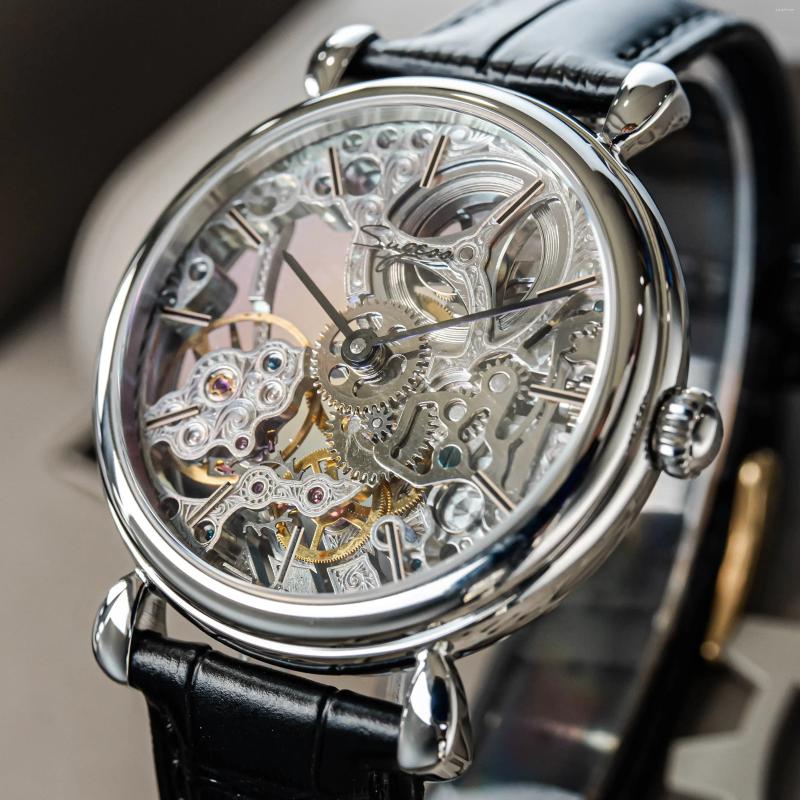 Wristwatches Hollow Mechanical Men's Watch Carved Movement Temperament Business Waterproof Sapphire Fashion