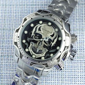Horloges Holle Schedel Wijzerplaat Zilver Creatieve Ongeslagen Mannen Horloge Luxe Goud Invicto Design Waterdicht Relogio Masculino