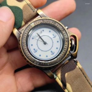 Horloges Homage Watch Marine militaire stijl Super lichtgevende vintage herenkwartsdruppel