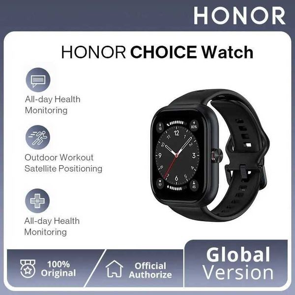 Montre-bracelets Honor Choice montre 1.95 Affichage Amoled Bluetooth appelant 120 Modes d'entraînement 5ATM Présenté pour la natation jusqu'à 12 jours Life de batterie |240423