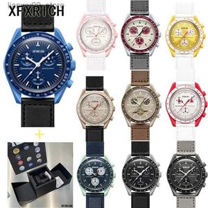 Horloges Hot Sale Origineel merk met originele doos Maanhorloges voor heren Multifunctionele plastic behuizing Chronograaf Explore Planet AAA ClockQ231123