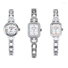 Polshorloges Hypoallergeen 925 Sterling Silver Women's Watches Sieraden Elegante dames Zirkoon Bracelet Waterdichte kwarts Gift Royal Crow