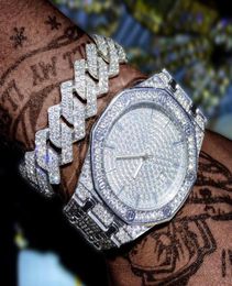 Montre-bracelets Iced Out Femmes Regardez Bracelet Gold Ladies Houte Luxury Régistone Cuban Link Chain Watch Bling Jewelrywristwatches 7414752
