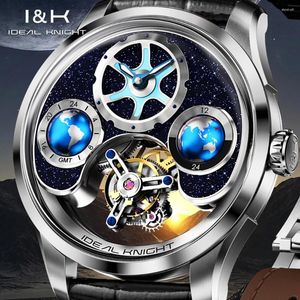 Wallwatches Ideal Knight Limited Edition Top Men Watch Multi Time Zone Display Mechanical 316L Precision Steel Strip