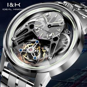 Montre-bracelets Ideal Knight Men Favorite Level Level 316L Précision Steel Strip Automatique mécanique tourbillon Mouvement masculin multiple STRAP