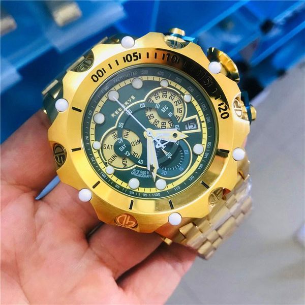 Relojes de pulsera Invincible Reserve Venom Men Watch Cuarzo Acero inoxidable Luxury Chronograph Undefeated Reloj De Hombre For Drop