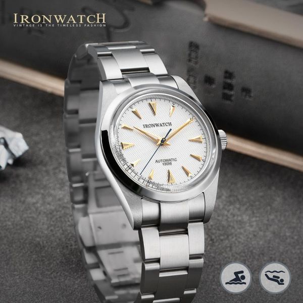 Montres-bracelets IRONWATCH Montre Homme 36mm Vintage Oyster Automatique Mécanique Miyoda 9015 Verre Saphir Pour Homme 20Bar Étanche