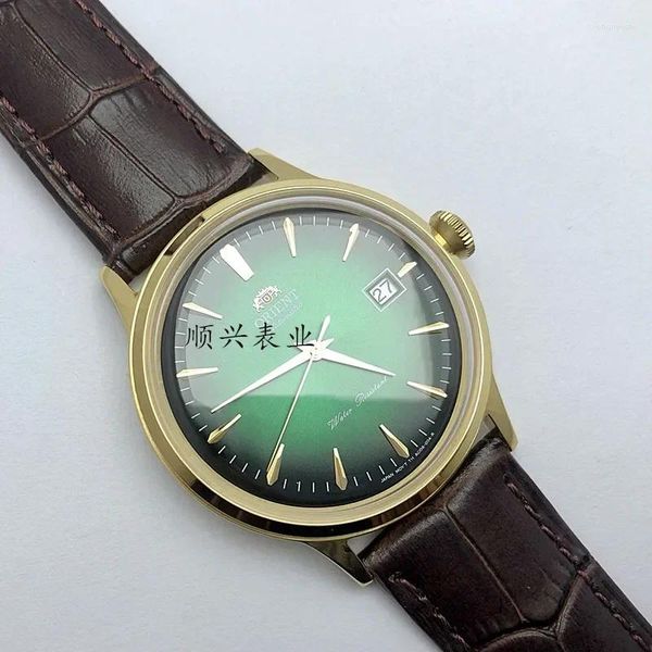 Relojes de pulsera Reloj de doble león japonés Completamente automático Mecánico Estilo antiguo Burbuja Espejo Retro Clásico Cinturón impermeable