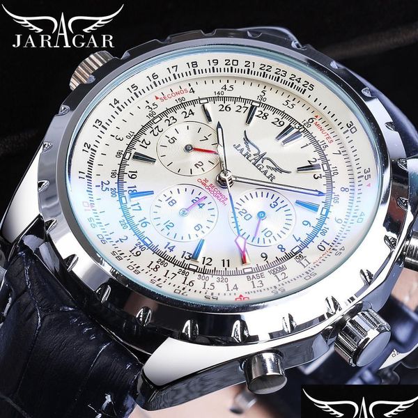 Relojes de pulsera Jaragar 2021 Serie de vidrio azul Militar Hombres verdaderos Deporte Matic Reloj de pulsera Top Mecánico de lujo Reloj masculino Hora Dhgarden Otah8