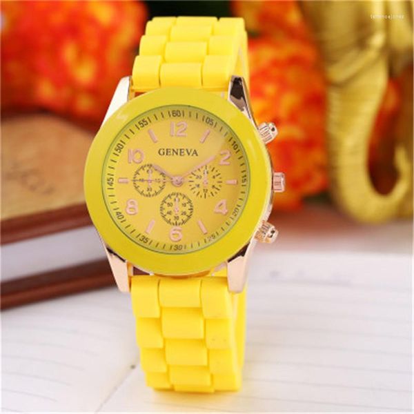 Relojes de pulsera de Color gelatina para niños, relojes de marca a la moda para mujer, reloj de regalo de Ginebra, reloj de Gel de sílice negro para estudiantes, reloj para mujer para hombre