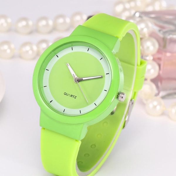 Relojes de pulsera Jelly Watch Korean Casual Fashion Men's Silicone Candy Color Mujer Estudiante Children's Quartz