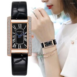 Montres-bracelets Jessingshow Femmes Montres Mode Dames Montre En Cuir De Luxe Rectangle Diamant Quartz Montre-Bracelet Cadeaux Bracelet2636