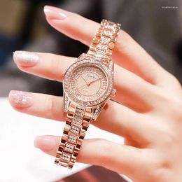 Relojes de pulsera JLANDA Rose Gold Relojes de mujer Acero inoxidable Impermeable Moda Diamantes Reloj de cuarzo Reloj para mujer Montre Femme