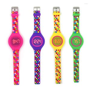 Polshorloges joyrox jelly color led child watch kindermeisje digitale horloges touchscreen rubber kinderen voor jongensstudent