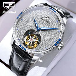 Montres-bracelets JSDUN 832 Tous les diamants Tourbillon Montre mécanique pour hommes de luxe étanche horloge à main Top marque originale homme montres-bracelets