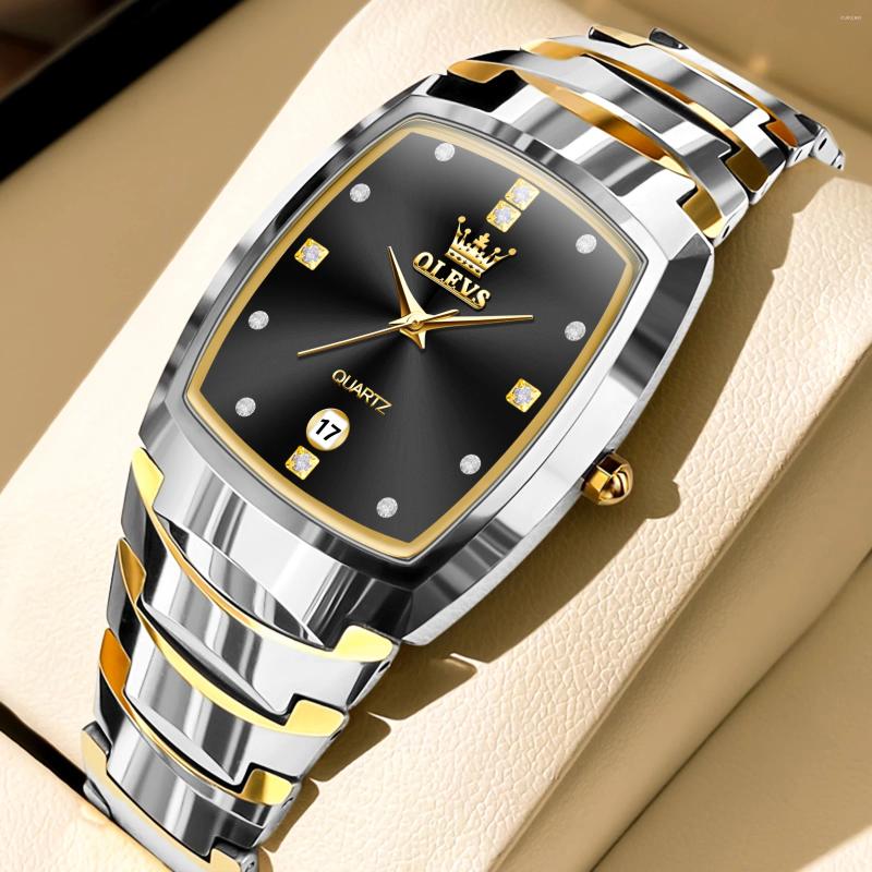Armbandsur jsdun manlig enkel modeklockor av hög kvalitet vattentät volframstålklocka för män affärskvartrörelse reloj hombre