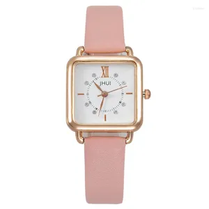 Polshorloges Julishi echte horloge dames Koreaanse stijl klassieke retro vierkant Chinese rode riem fashion trend quartz