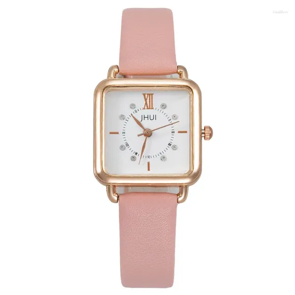 Mujeres de pulsera Julishi Genuine Watch Women's Corean Corean Classic Retro Square Red Belt Fashion Fashion Quartz