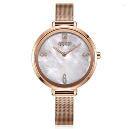 Polshorloges Julius Lady Women's Watch Tmi Mov't Fashion Opls Roestvrij staal Bracelet Business Clock Girl's Birthday Valentine