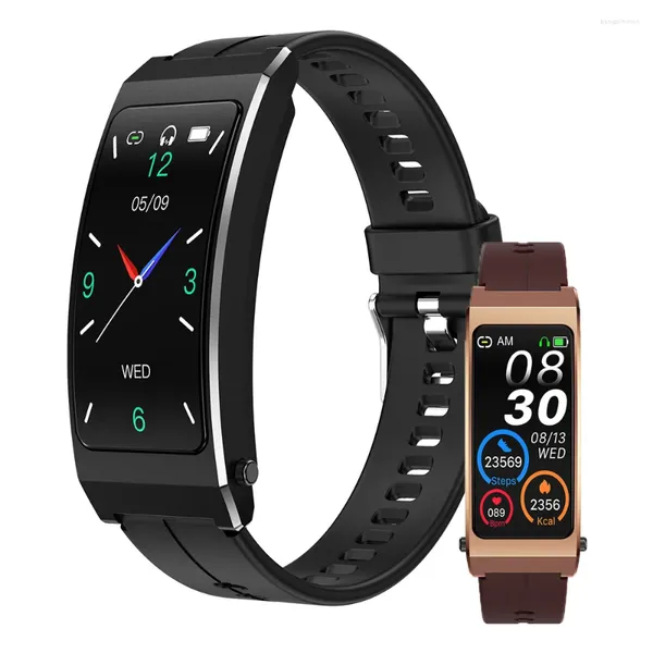 Relojes de pulsera K13S Pulsera inteligente Bluetooth Llamada Auriculares 2 en 1 Frecuencia cardíaca Monitoreo de presión arterial Mensaje Recordatorio Ejercicio