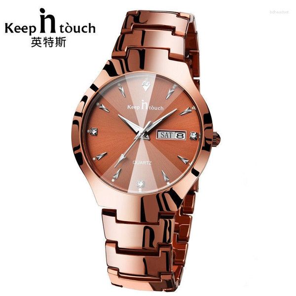 Relojes de pulsera Manténgase en contacto Reloj de pulsera simple para hombres Moda Cuarzo Reloj luminoso impermeable para hombres Relogio Masculino Asistencia masculina