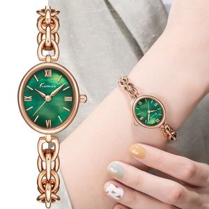 Montres-bracelets Kimio marque pierre naturelle cadran montres pour femmes ovale Simple rétro Bracelet montre dames étanche Ins vent Quartz