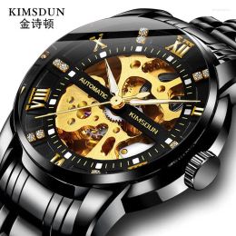 Mujeres de pulsera Kimsdun Fashion Double-siding Hollow Automatic Mechanical Watch Men's Imploud Business