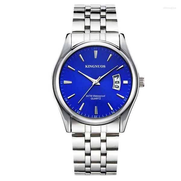 Relojes de pulsera KINGNUOS 1853 Pareja Reloj Impermeable Cuarzo Casual Auto Fecha Reloj Masculino Relojes deportivos