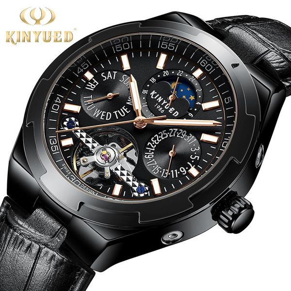 Montres-bracelets KINYUED montres pour hommes Top Business automatique mécanique montre hommes étanche Sport poignet Relogio Masculino