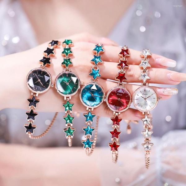 Relojes de pulsera versión coreana de correa fina Simple Harajuku reloj de cuarzo de moda para mujer cristal cortado resistente al agua señoras muñeca Montre Femme