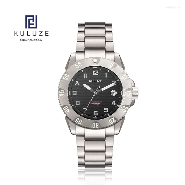 Mujeres de pulsera Kuluze Brand Men Titanium Watch Sapphire Crystal Japanese Machinery Movimiento de 100 m Relojes deportivos impermeables para