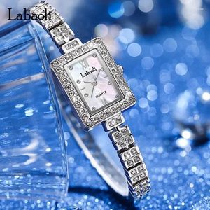 Montre-bracelets Labaoli Light Luxury Bracelet Watch Square Quartz Watches Ladies Arecproof Clock Diamond Inlaid La126 Reloj Hombre